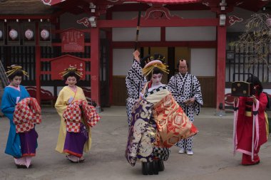 NIKO, JAPONYA - Ekim 12017: Nikko Edomura (Edo Wonderland) Edo döneminden kalma büyük bir tema parkı..