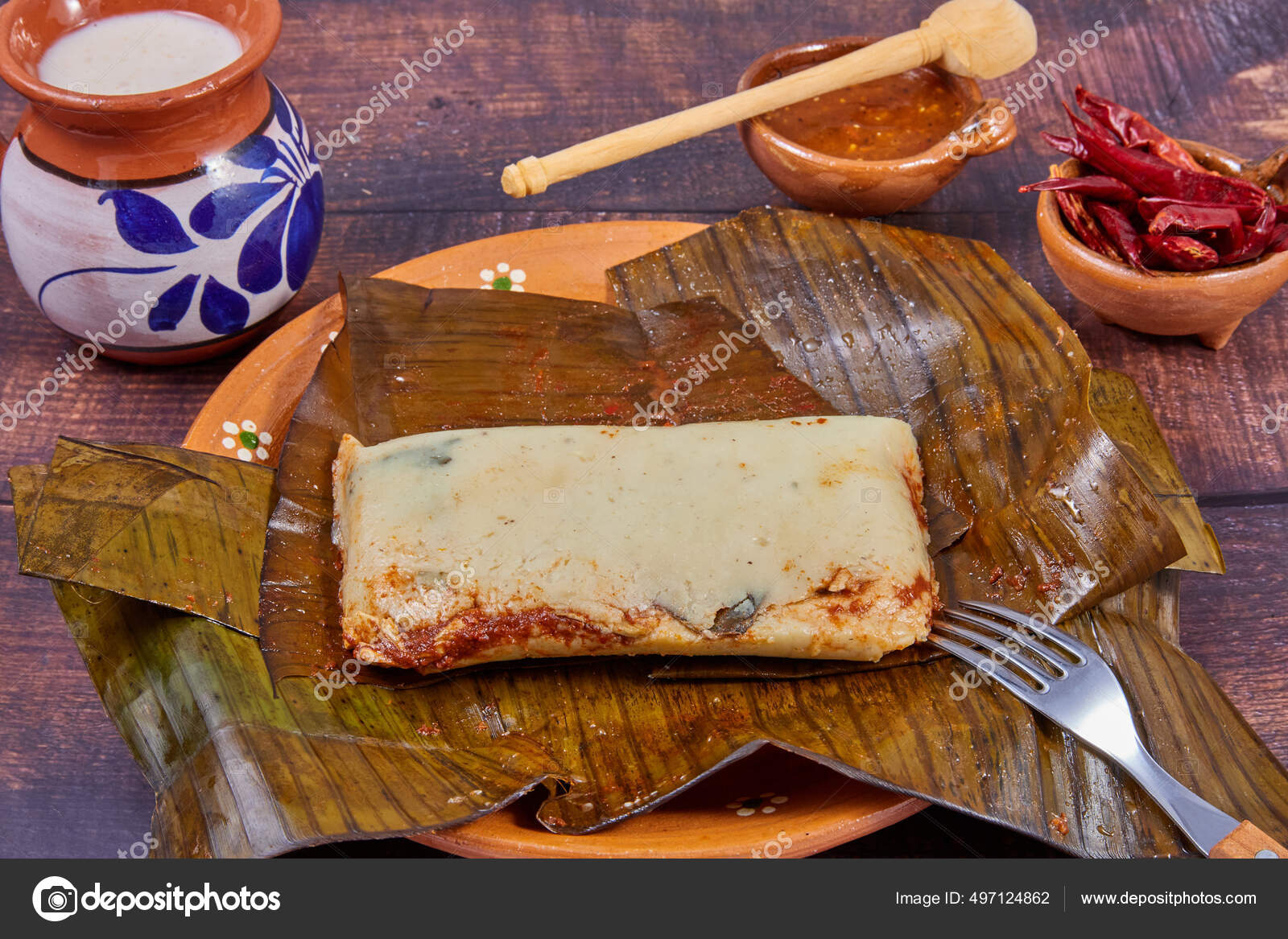 Typical Mexican Food Veracruz Jarochos Tamales Prepared Banana Leaves