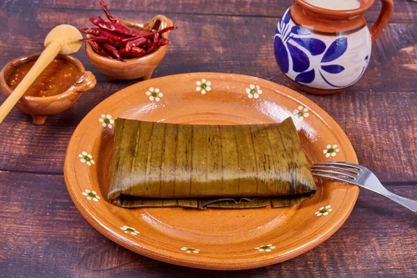 Typische Mexikanische Küche Veracruz Oder Jarochos Tamales Zubereitet Mit Bananenblättern — Stockfoto