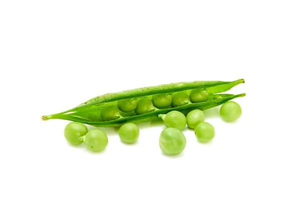 Fresh Peas Legumes Fresh Green Beans White Background — Stock Photo, Image