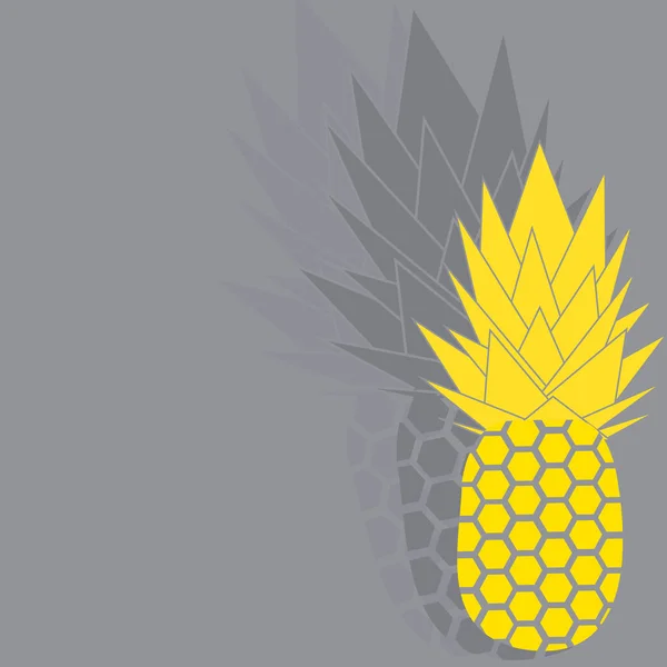 Sarı ışıklandırıcı ananas gölgeli gri arka planda
