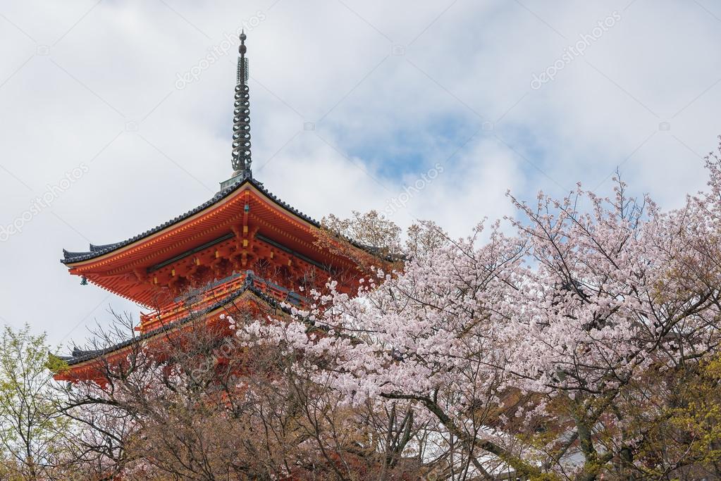 Kyoto, Japan at Kiyomizu-dera Temple in the spring