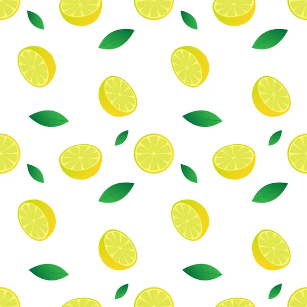 橘子和绿叶设计的无缝图案矢量图解 白色背景 用于墙纸 背景和织物印刷的设计 现代模板 — 图库矢量图片