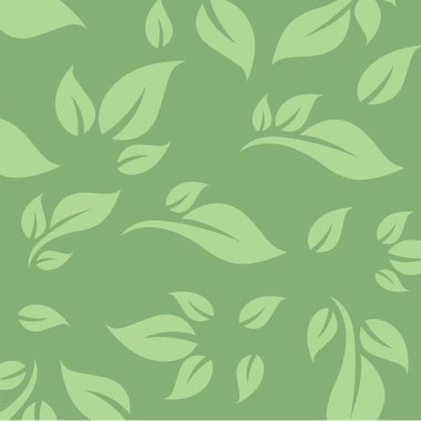 Farklı yeşil yaprakları olan kusursuz dekoratif arka plan..