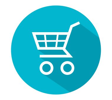 Alışveriş arabası ikonu. E-ticaret sembolü. İnternetten resim satın alma programı. Alışveriş arabası..