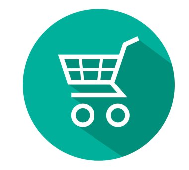 Alışveriş arabası ikonu. E-ticaret sembolü. İnternetten resim satın alma programı. Alışveriş arabası..