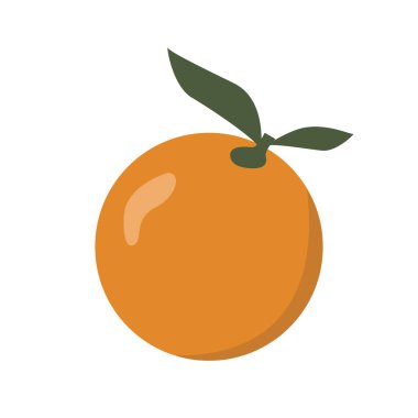 Yaprak ikonlu turuncu tropik meyve