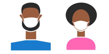 Kimliği belirsiz erkek ve kadın avatarlar, kullanıcı resimleri, maskeli erkekler ve kadınlar için profil simgeleri. Görüntü izole, düzenlenmesi kolay ve renkli simgeler kullanmaya hazır.