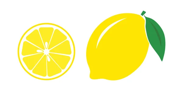 Vector Icon Lime Lemon Cut Slice Color Illustration Glyph Style — Stock Vector