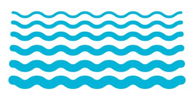 Dalga vektör çizimi. Renkli görüntü. Resimler beyaz bir arkaplanda izole edilmiştir..