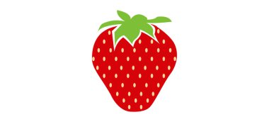 Gıda uygulamaları ve web siteleri için bahçe çileği veya çilek düz renk vektör simgesi