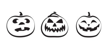 Cadılar Bayramı balkabağı ikonu. Cadılar Bayramı ikonu. Basit, düz, özet, siyah.