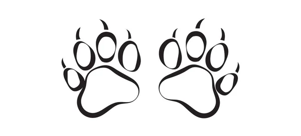 Paw Print Foot Print Icon Vector — 스톡 벡터