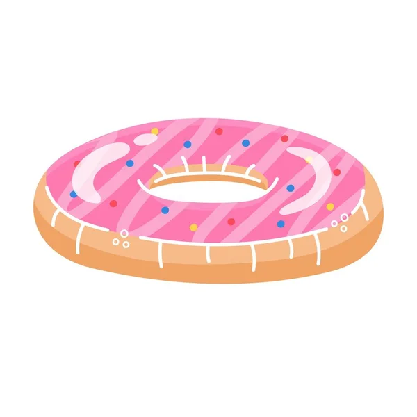 Inflatable Swimming Ring Donut Form Children Adults Vector Illustration White — Stock Vector