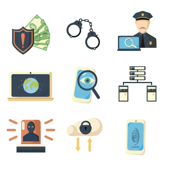 Iconos de seguridad de Internet . — Archivo Imágenes Vectoriales