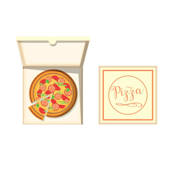 Pizza vak vectorillustratie. — Stockvector