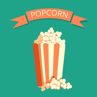 Patlamış mısır kutusu vektör simgesi.