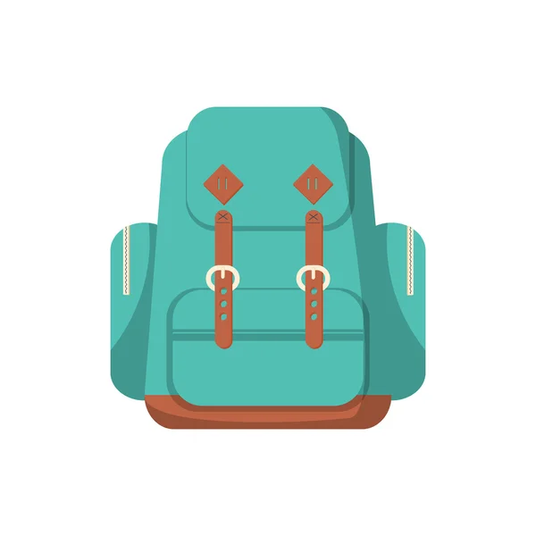 Mochila escolar en un estilo plano . — Vector de stock