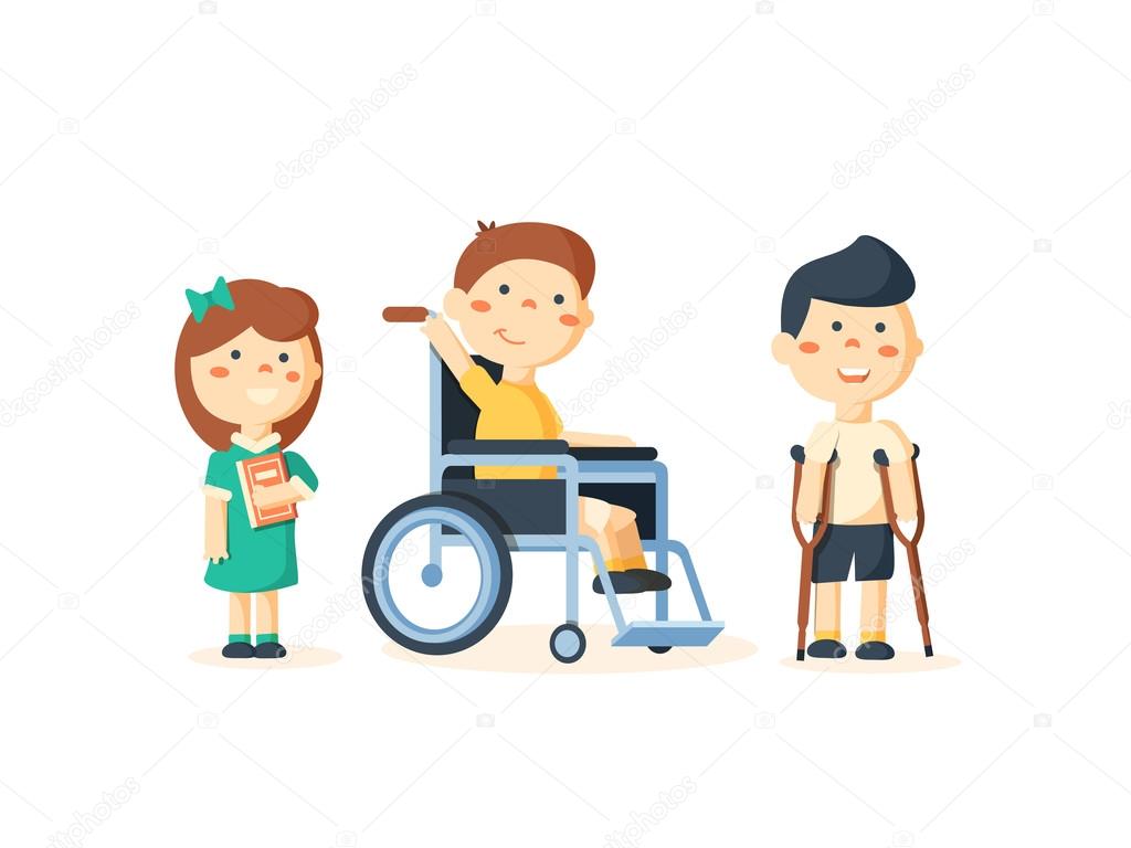 Special needs children with friends Stock Vector Image by ??OnBlast