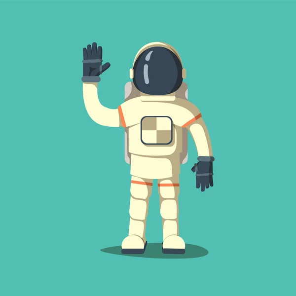 Astronauta en el diseño del sistema solar — Vector de stock