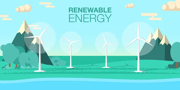 Illustration des Vektors erneuerbare Energien. Vektorgrafiken