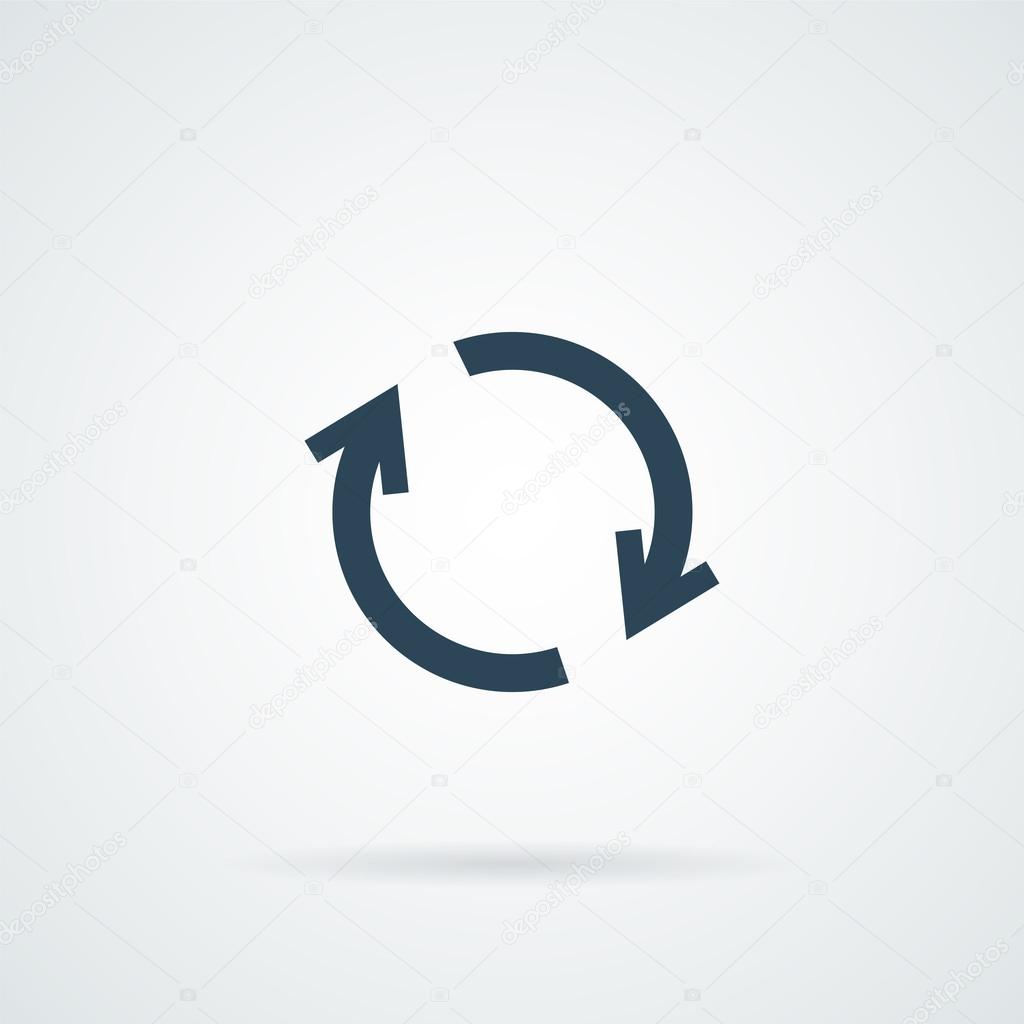 Reload sign line vector icon. Refresh vector icon. Repeat icon. Full rotation sign. Loop symbol.