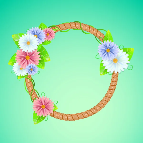 Zomer of lente frame met bloemen. — Stockvector