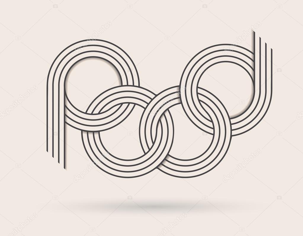 Abstract vector logo.Infinity line art logo made in black and white.Minimalistic logo.