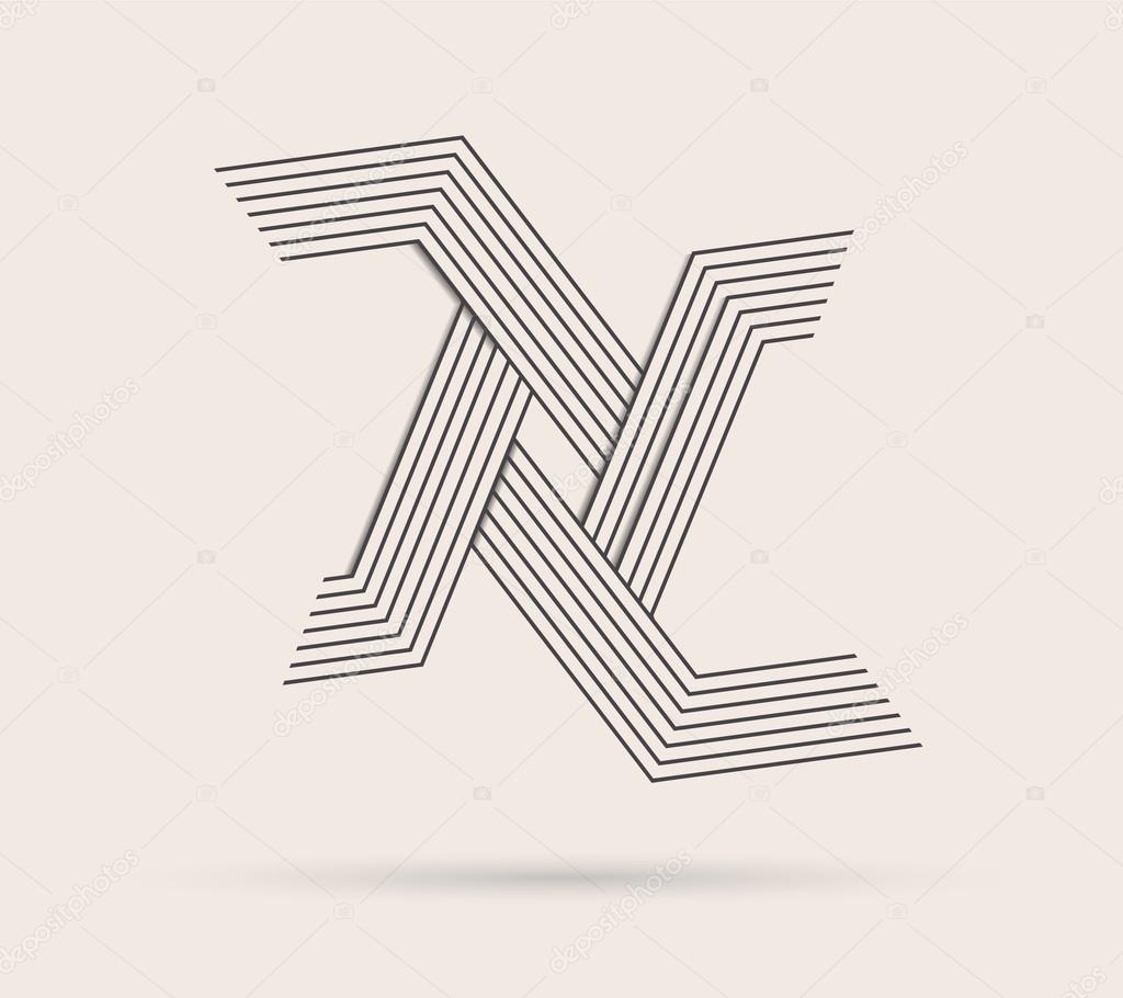 Abstract vector logo made with lines. Triangle line art logo made in black and white.Minimalistic logo.