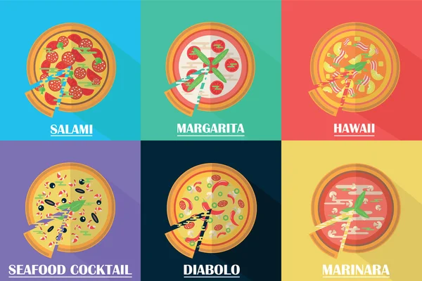 Set de pizza vectorial . — Vector de stock