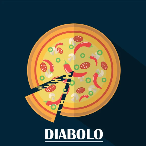 Pizza caliente vector ilustración . — Vector de stock