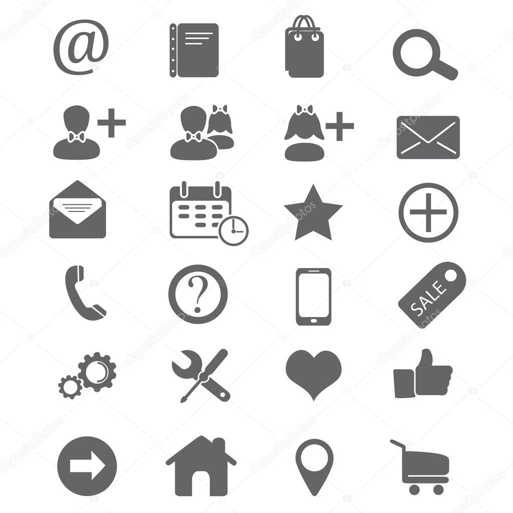 Icons for web site set. 