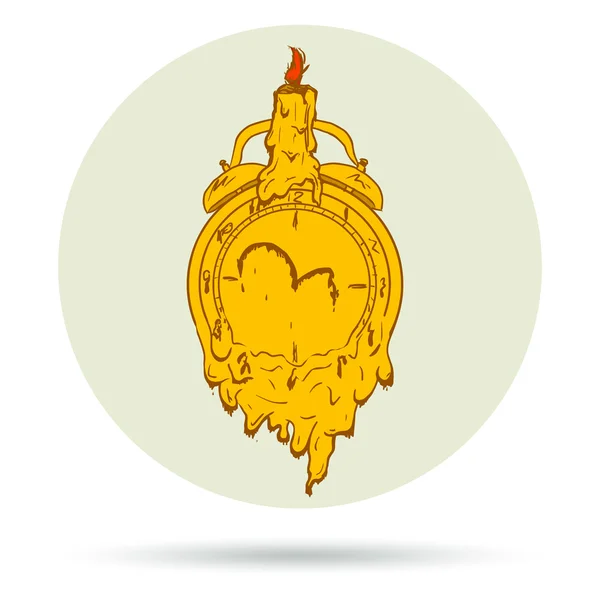 Ikona hodin žlutý vosk — Stockový vektor