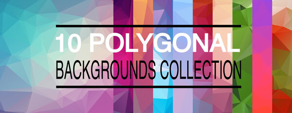 Десять векторных многоугольных фонов
.