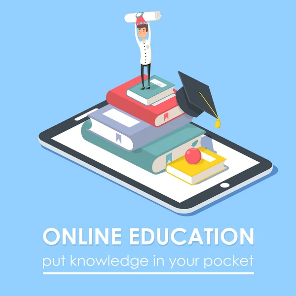 Concept vectoriel pour l'éducation en ligne . — Image vectorielle