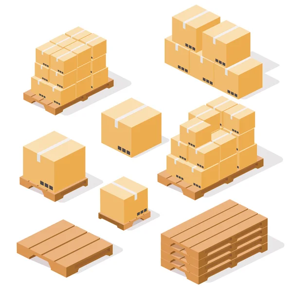 Paletas y cajas — Vector de stock