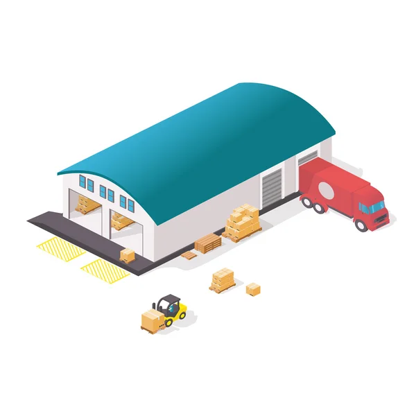 Warehouse isometric isolated set. — Stock Vector