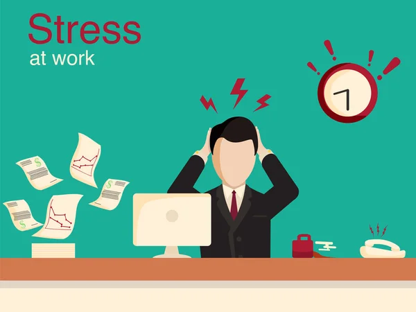 Nouvelle infographie du stress au travail. Stress sur le travail . — Image vectorielle