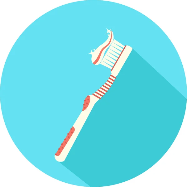 Lapos ikon-ból fogkefe. — Stock Vector
