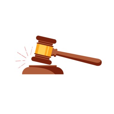 Vector gavel isolated icon clipart