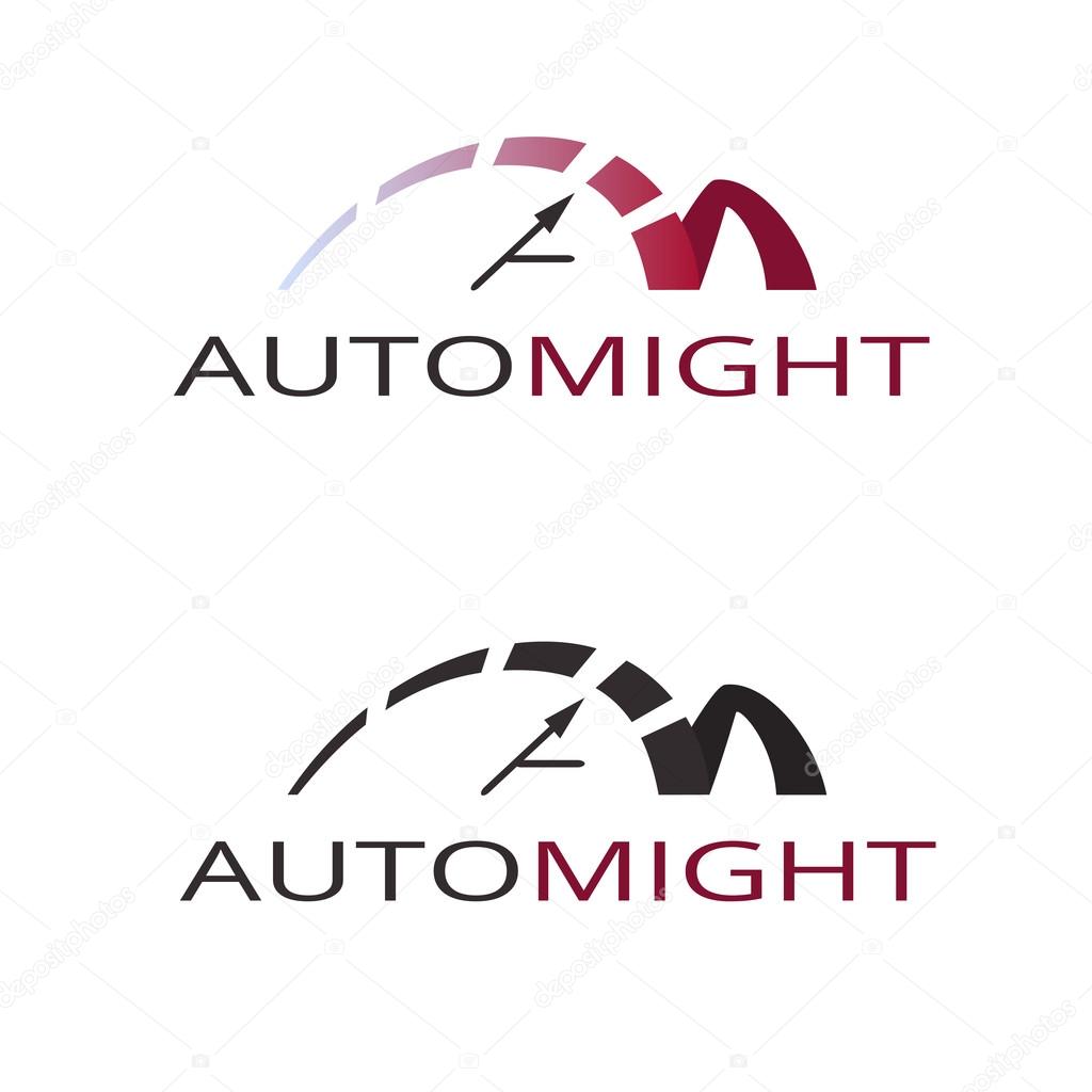 Speedometer. abstract symbol of speed. template logo design. vector. eps10. Abstract speed logo with auto might sign. Design concept automotive topics vector logo design template.