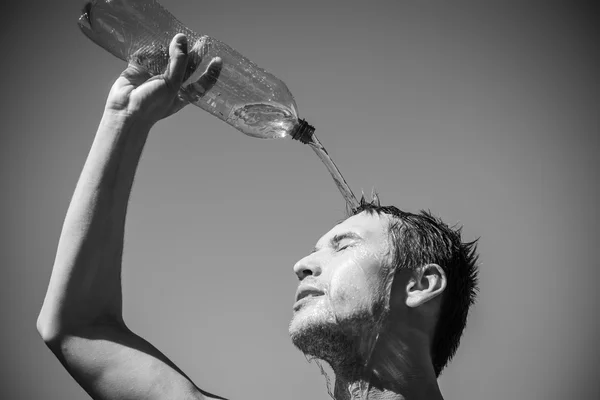 Man covered with water — Stock Photo, Image