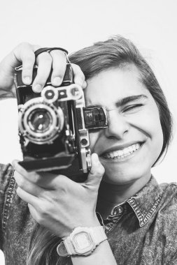 bir kamera ile kız