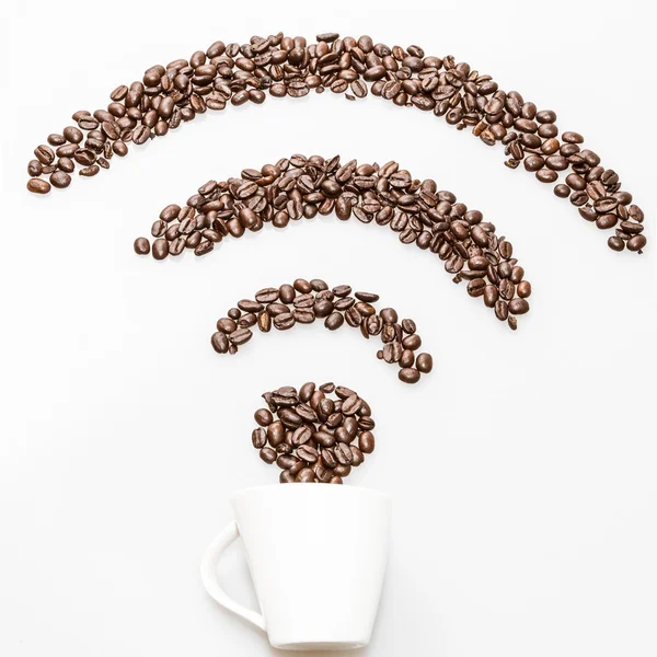 Kaffee Wifi-Symbol — Stockfoto