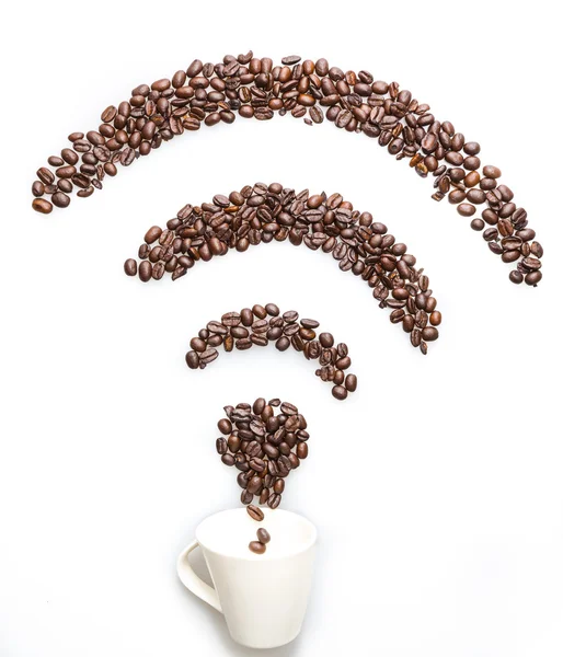 Kaffee Wifi-Symbol — Stockfoto