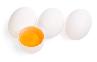 Yumurta üzerinde beyaz izole