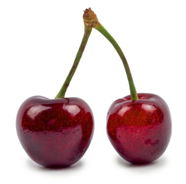 beyaz arkaplanda kiraz