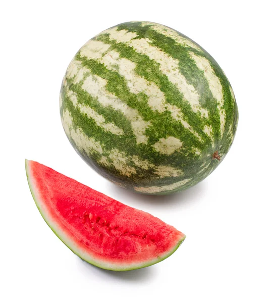 Air-melon adalah pisau pada latar belakang putih — Stok Foto