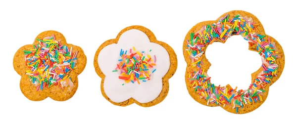Biscoitos de gengibre caseiros de Natal em um fundo branco — Fotografia de Stock