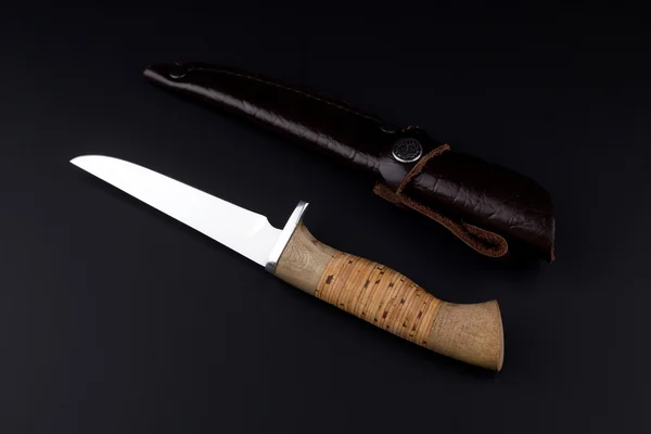 Hunter knife on a black background